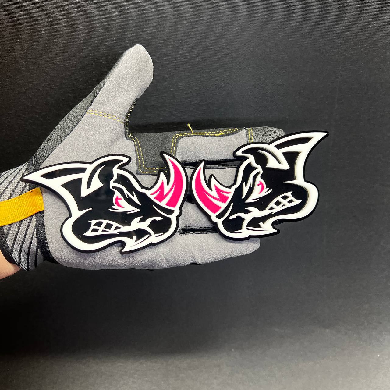 Rhino offroad truck badge tailgate emblem for Jeep, Bronco, Raptor, TRX, pickup, SUV, and 4x4 builds.