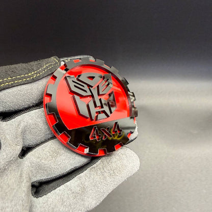 Red black Autobot Rated badge fits Jeep Wrangler 4x4 car fender