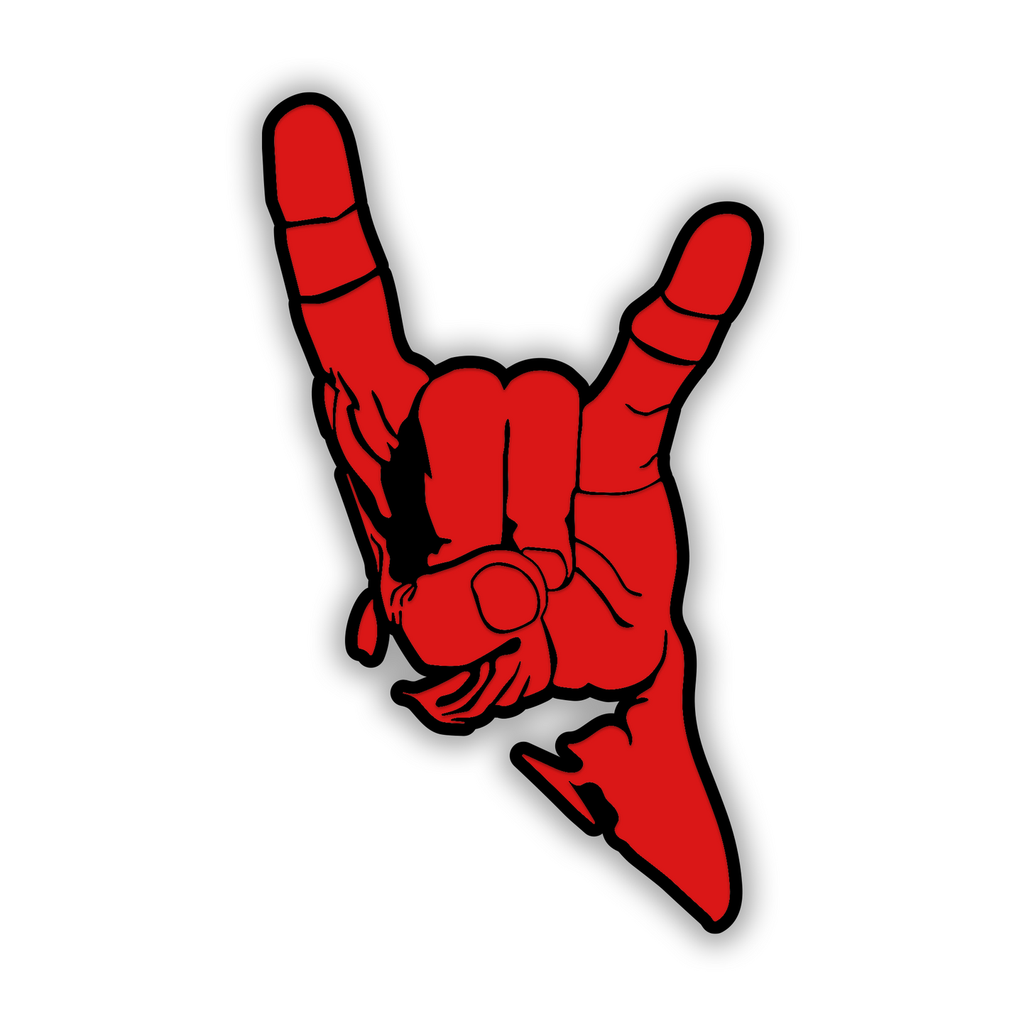 Rock On hand gesture vehicle emblem badge for cars trucks and custom builds