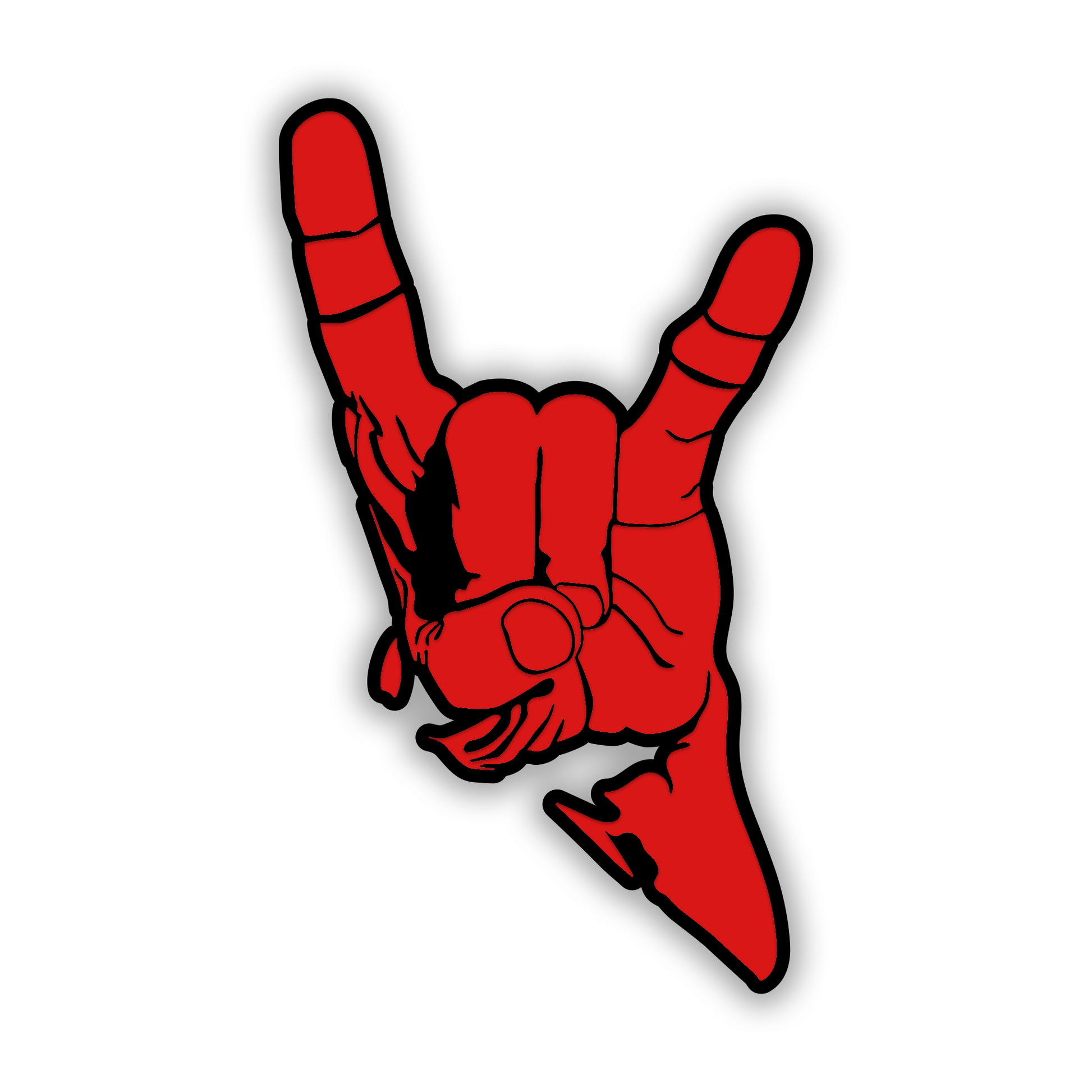 Rock On hand gesture vehicle emblem badge for cars trucks and custom builds