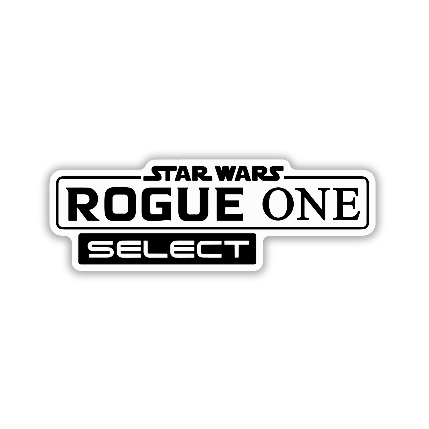 Silver Rogue One Select car badge fender emblem with engraved details