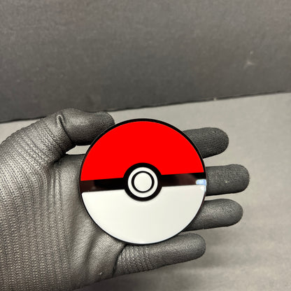 Anime inspired exterior car decal badge in red white and black colors
