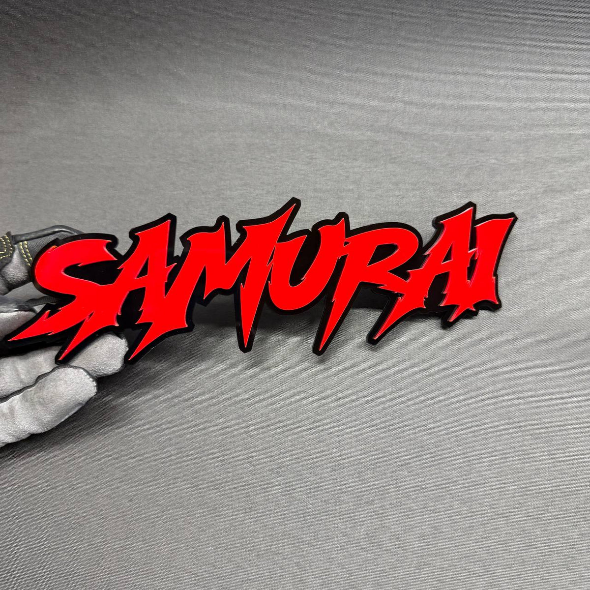 SAMURAI custom automotive badge and exterior car emblem for Ford, Chevrolet, Dodge, Jeep and RAM vehicles