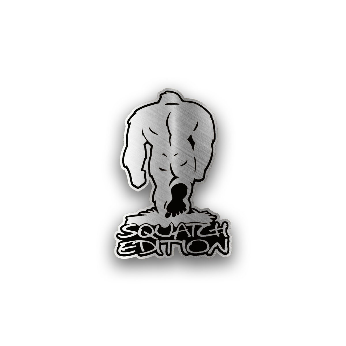 Sasquatch Edition engraved car badge with Bigfoot design for off-road vehicles