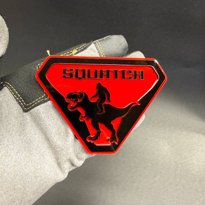 Sasquatch dinosaur car badge for Ford Bronco Jeep Wrangler and 4x4 vehicles