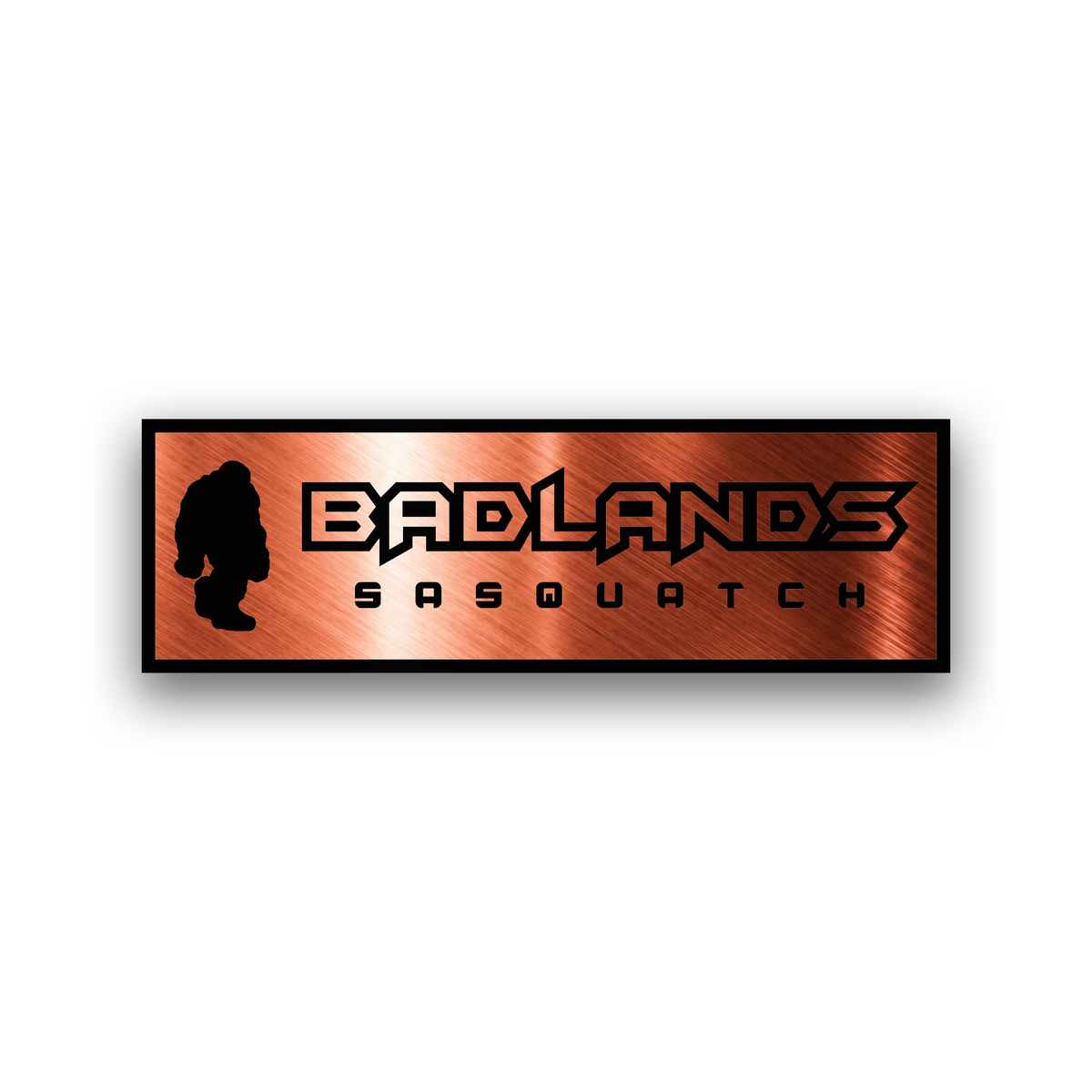 Badlands Sasquatch side fender nameplate with engraved Bigfoot graphic