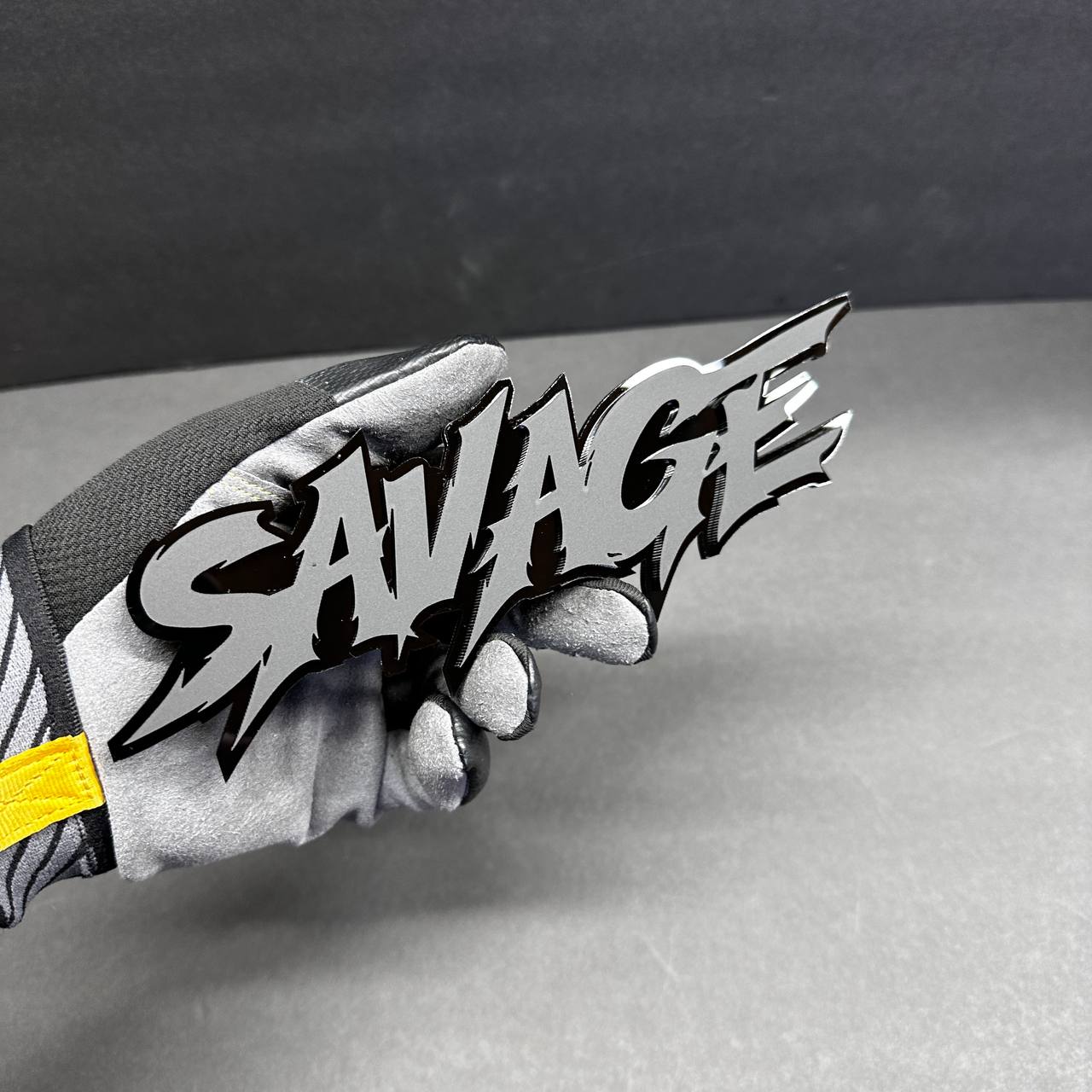 Savage performance text badge layered automotive decal for GMC Sierra trucks