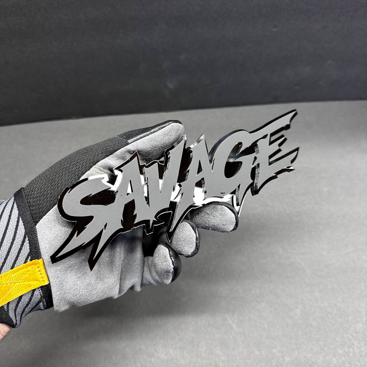 Savage automotive lettering emblem acrylic car decal for Tacoma truck build