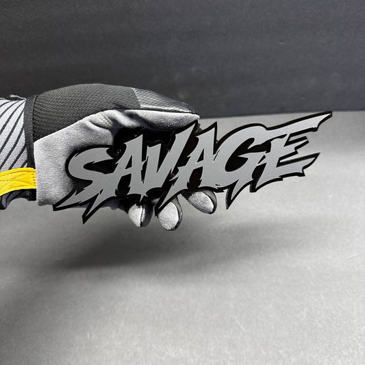 Savage custom glossy black acrylic car badge fender emblem for Ford F150 truck