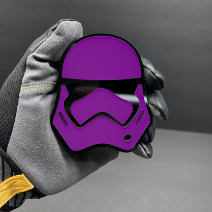 Laser cut sci fi helmet car emblem