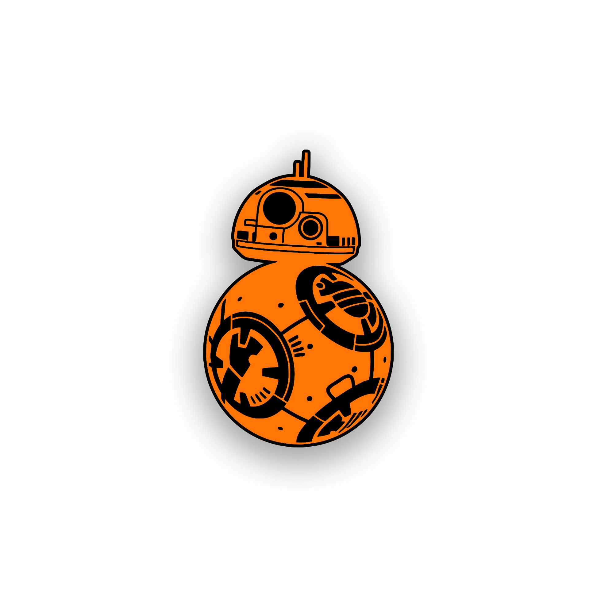 Futuristic droid car emblem badge with detailed sci fi inspired engraving