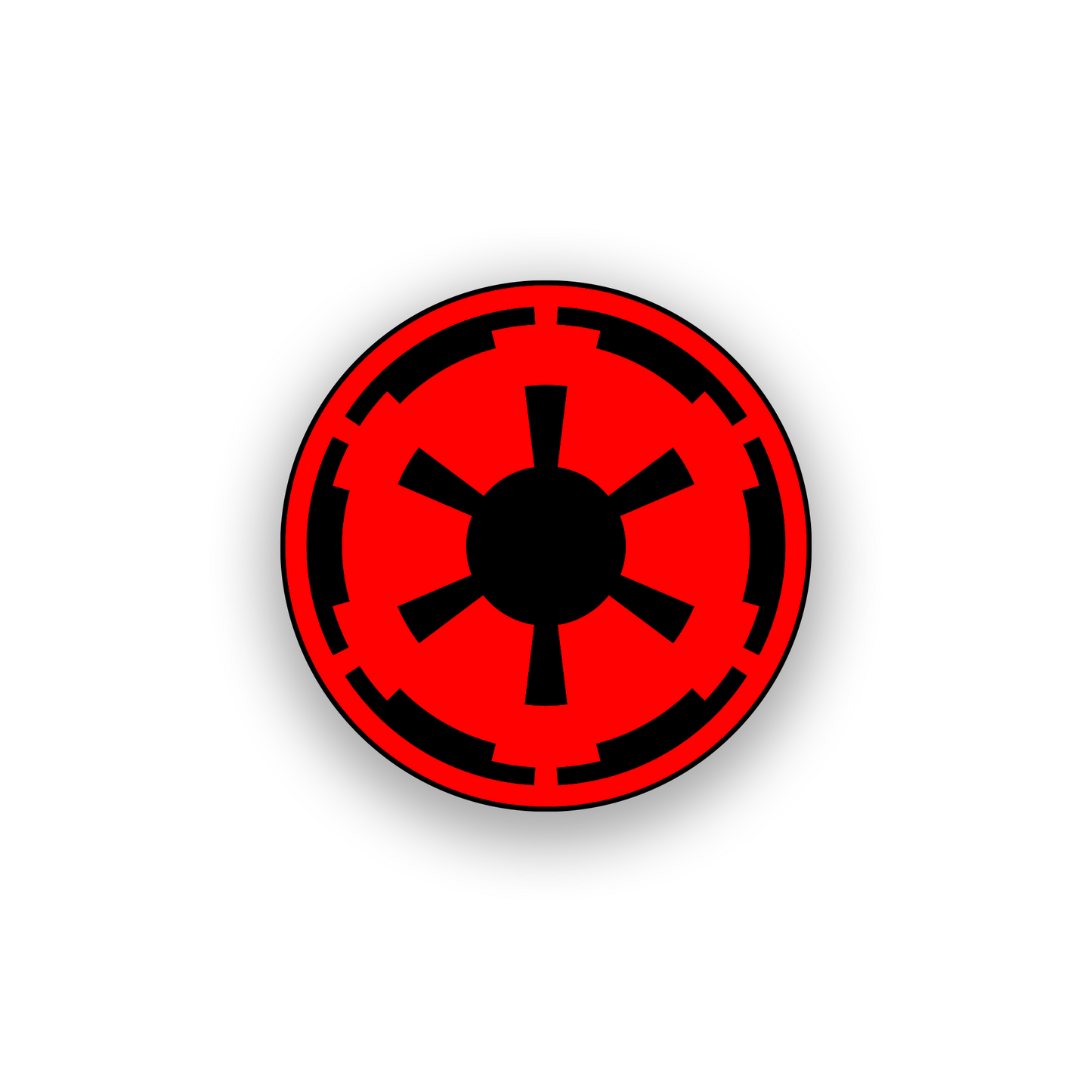 Space inspired custom car badge with strong symmetrical emblem