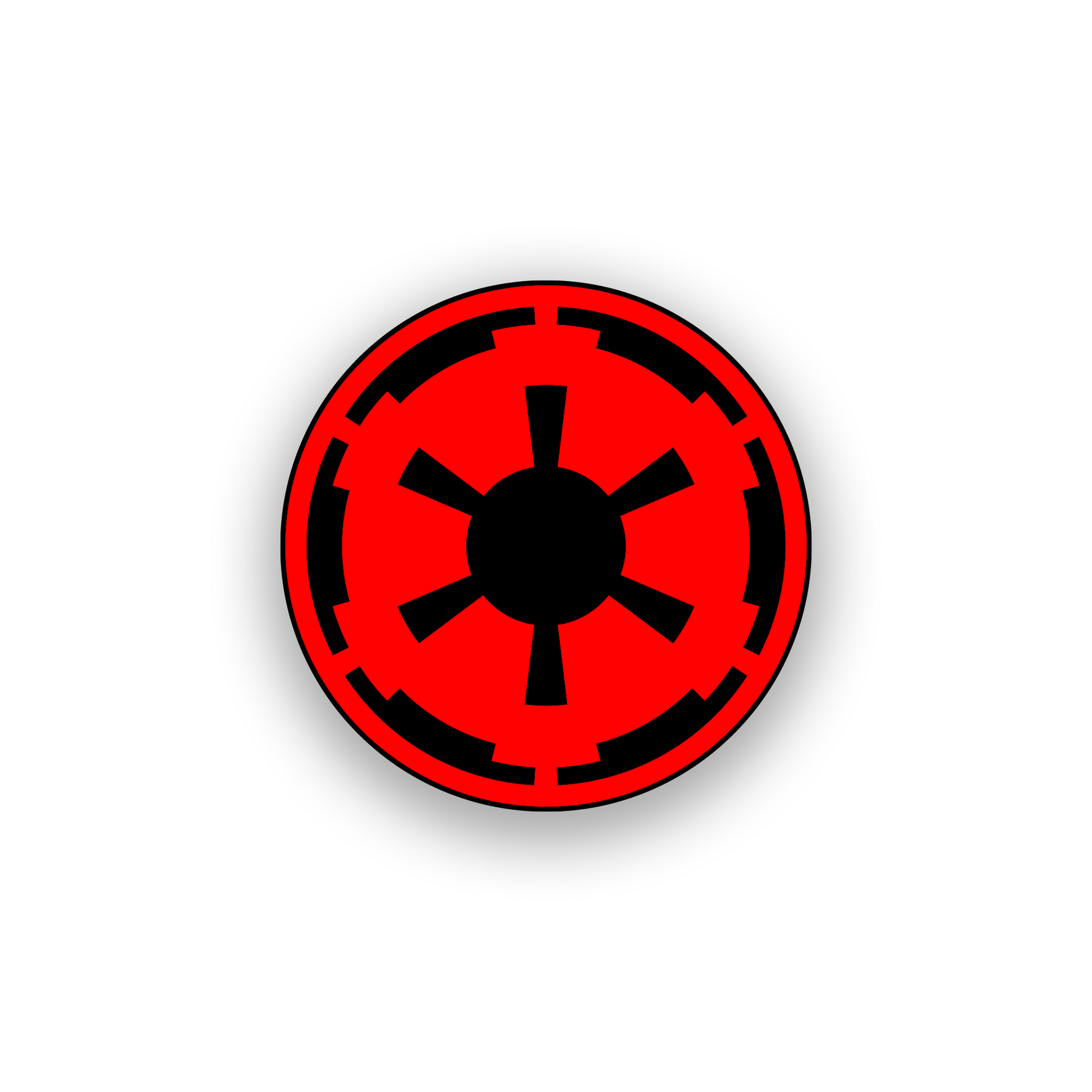 Space inspired custom car badge with strong symmetrical emblem