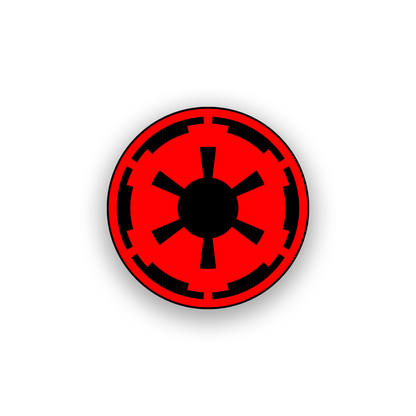 Space inspired custom car badge with strong symmetrical emblem