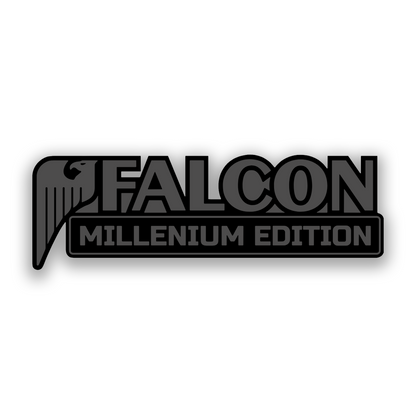 Falcon Millenium Edition 1PC Car Badge Fender Emblem Brushed Silver Truck Exterior Decal