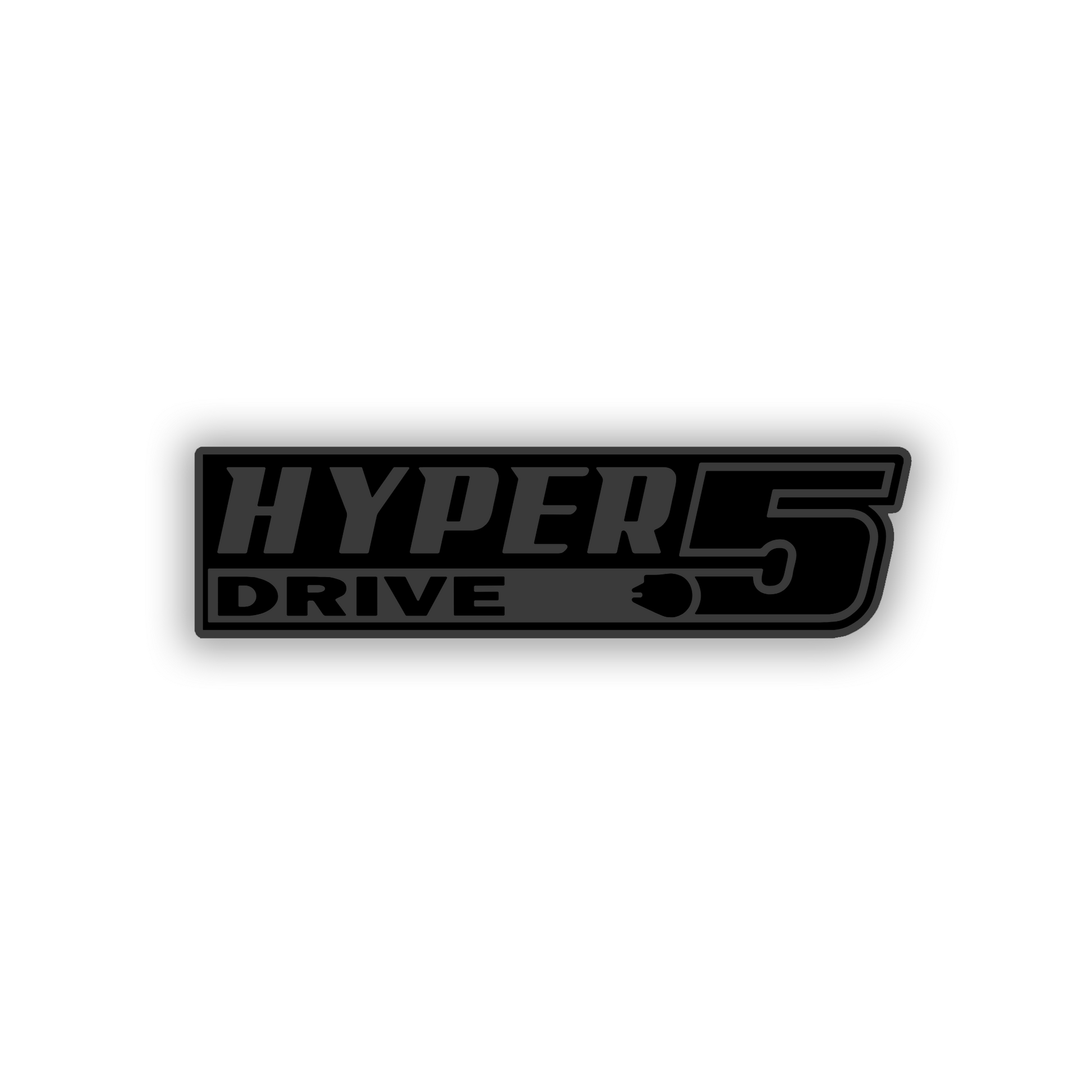 Custom Hyper Drive 5 exterior car badge with black details