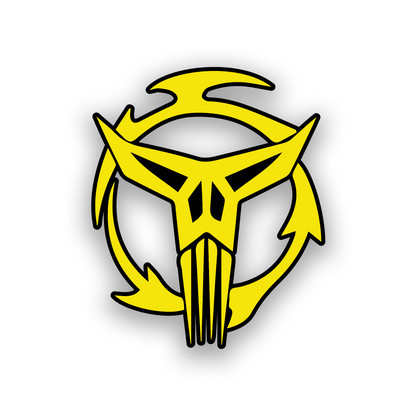 Mandalorian symbol car badge with precision engraved sci fi crest design