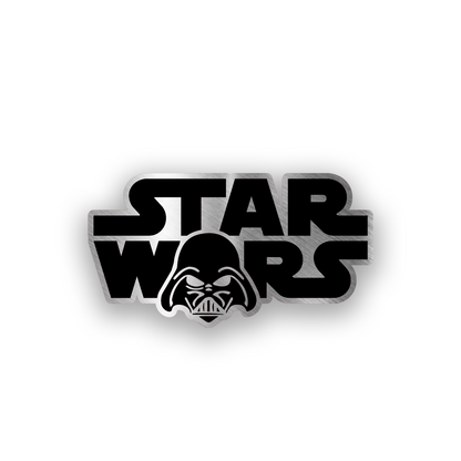 Star Wars inspired engraved car badge with bold sci fi emblem design
