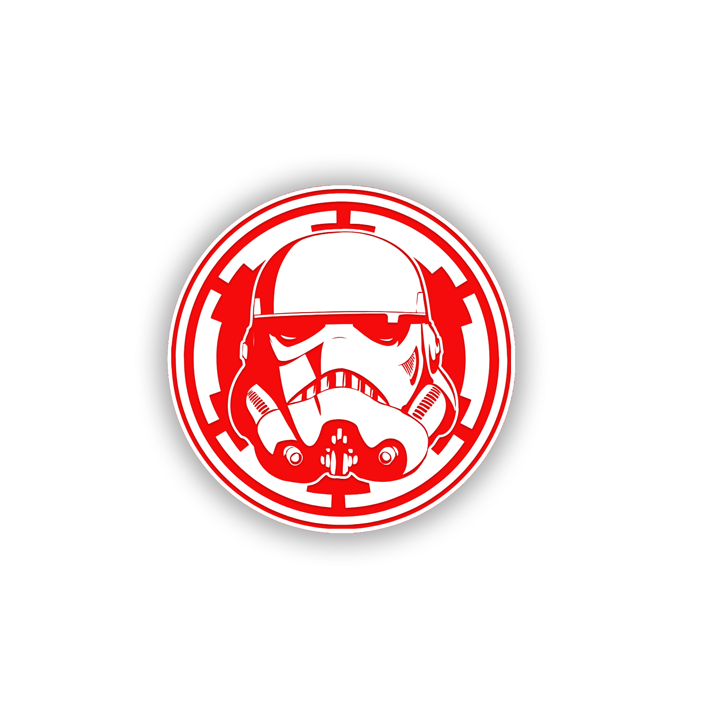 Circular Stormtrooper helmet badge for cars and trucks