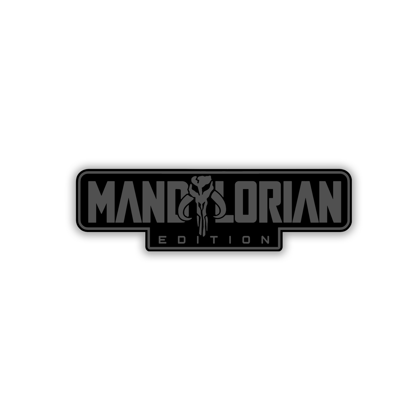 Decorative Mandalorian Edition automotive badge with weather-resistant finish
