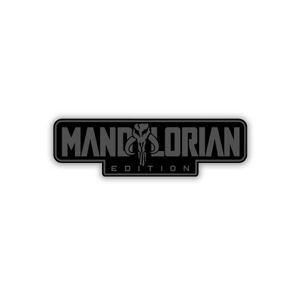 Decorative Mandalorian Edition automotive badge with weather-resistant finish