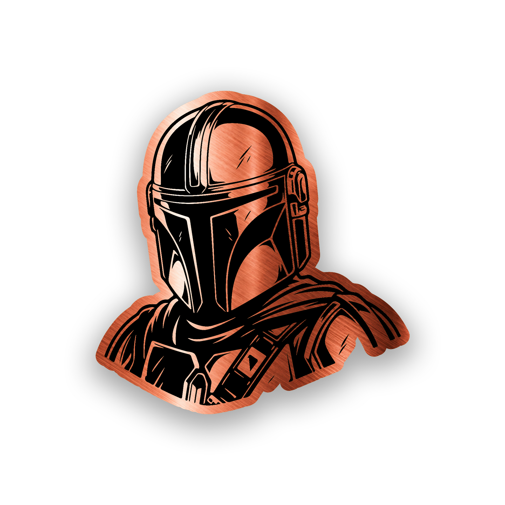 Laser engraved Mandalorian warrior badge for custom vehicle exterior styling