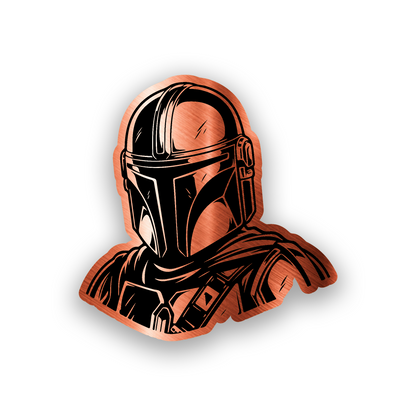 Laser engraved Mandalorian warrior badge for custom vehicle exterior styling