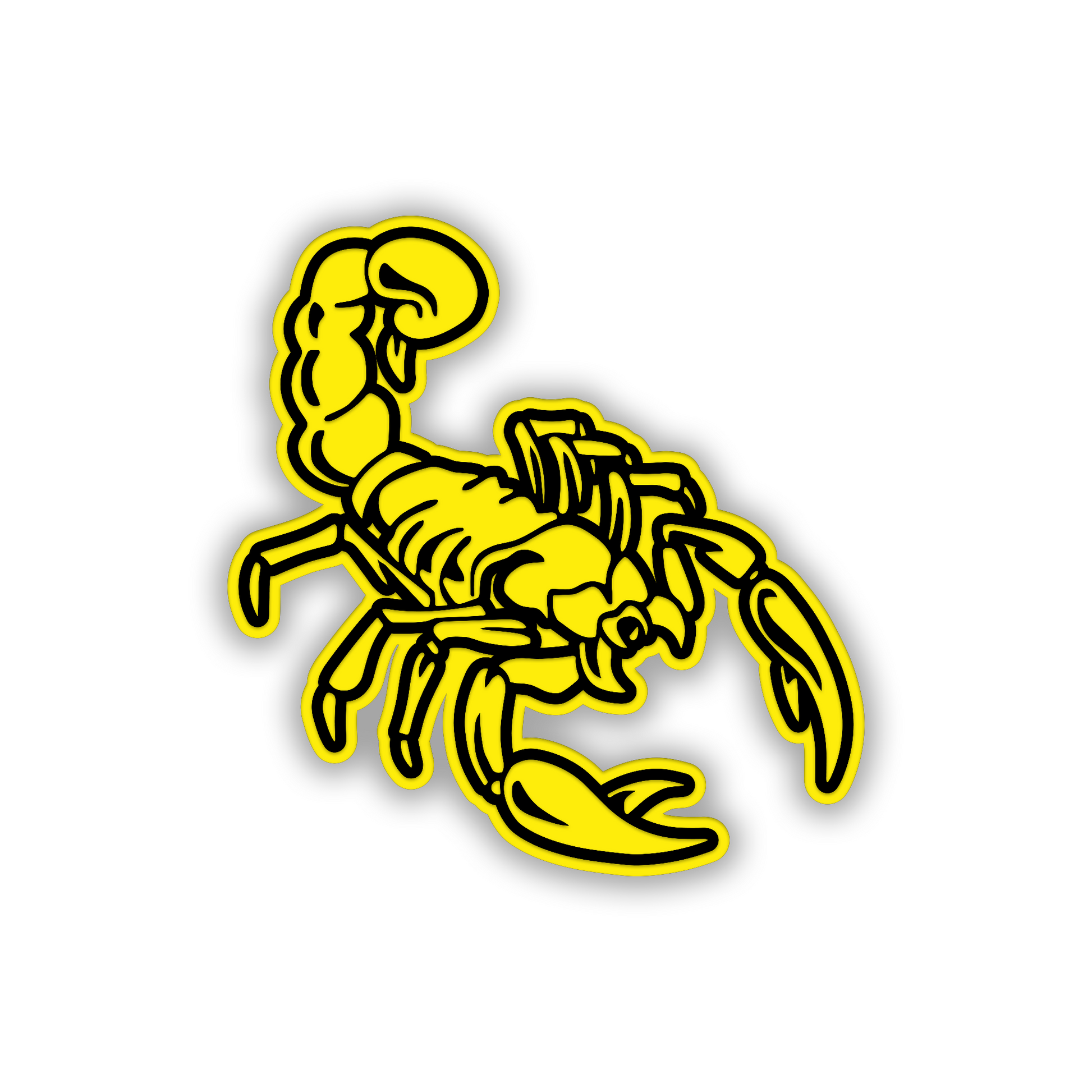 Silver and black scorpion automotive fender badge for cars and trucks
