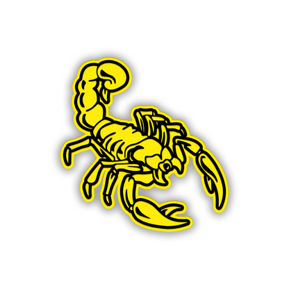 Silver and black scorpion automotive fender badge for cars and trucks