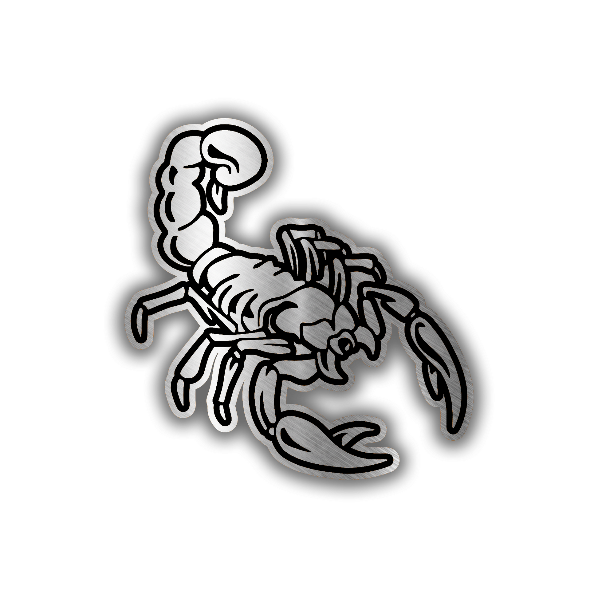 Scorpion engraved car badge fender emblem with silver and black finish