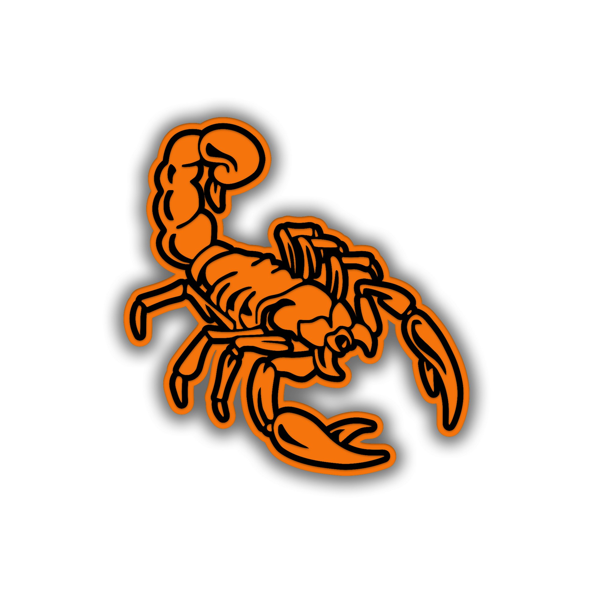 Scorpion car side emblem badge with detailed claw and tail design
