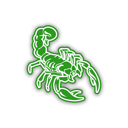 Scorpion vehicle fender emblem with detailed engraved acrylic design