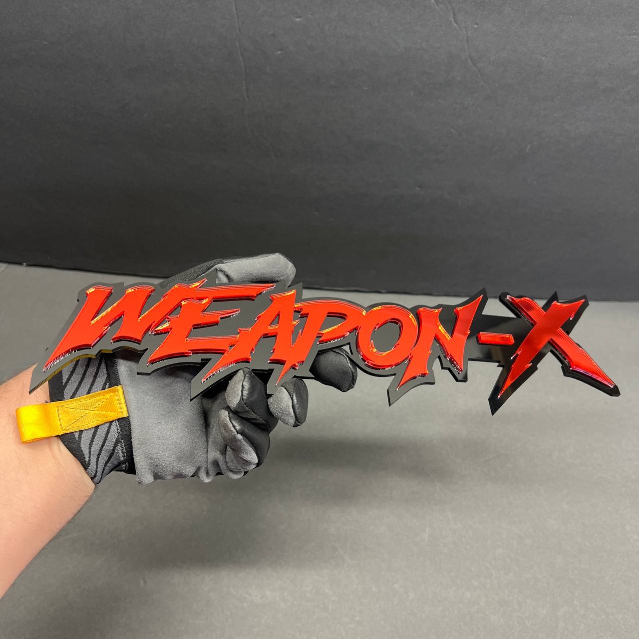 bold sharp text emblem plate for hood truck styling