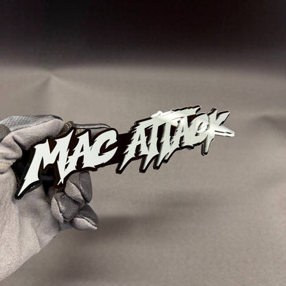Custom name automotive badge with aggressive sharp lettering for Jeep, GMC, Ford and Chevy vehicles