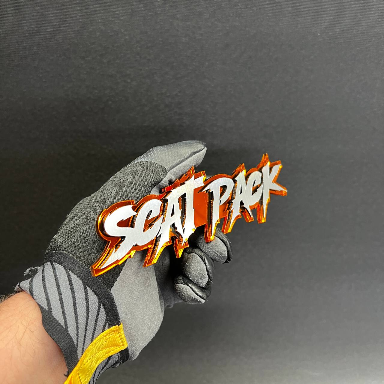 sharp text emblem for hood truck performance styling