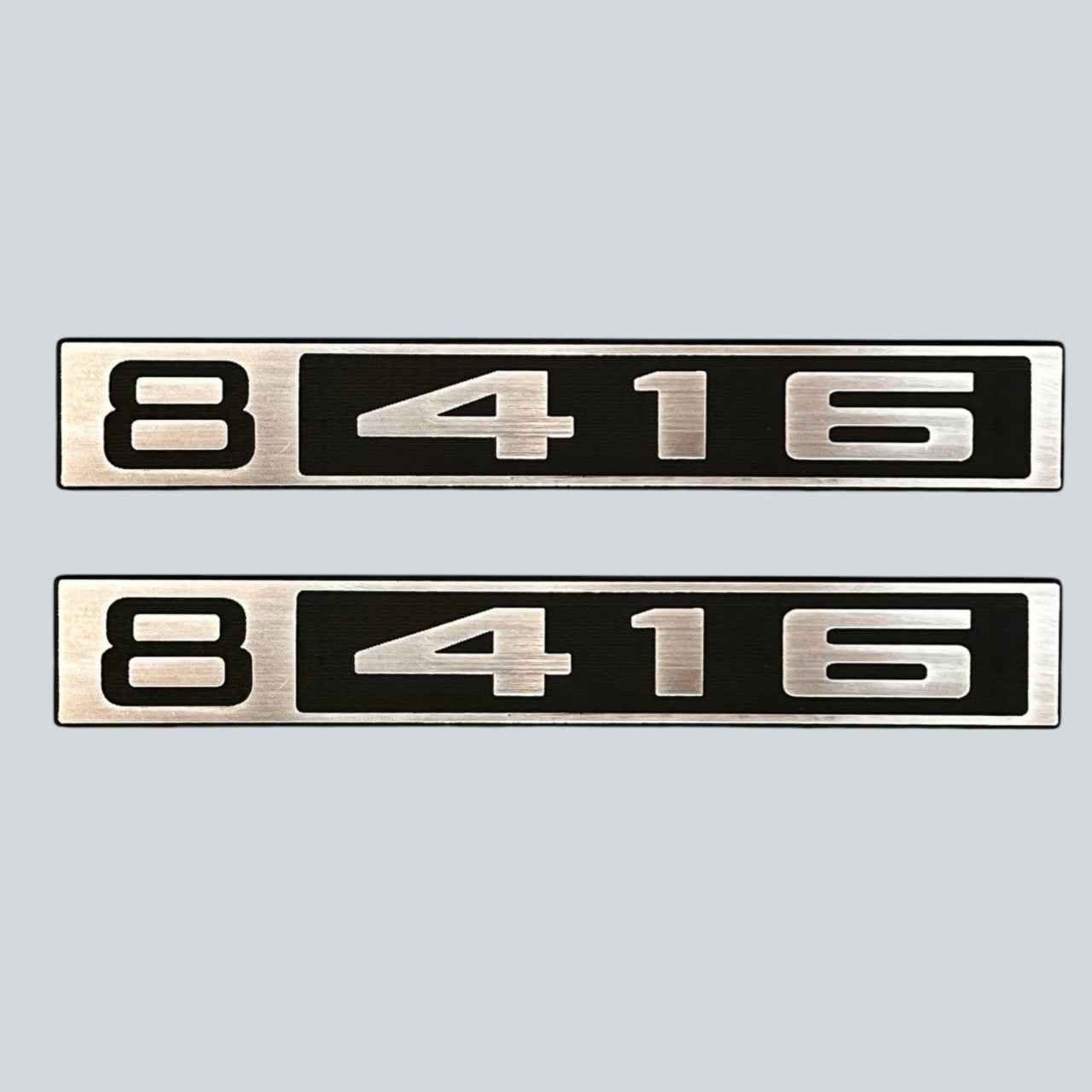 Custom silver billet 416 car badge fender emblem for 1967-1972 Chevy C10 truck front exterior.