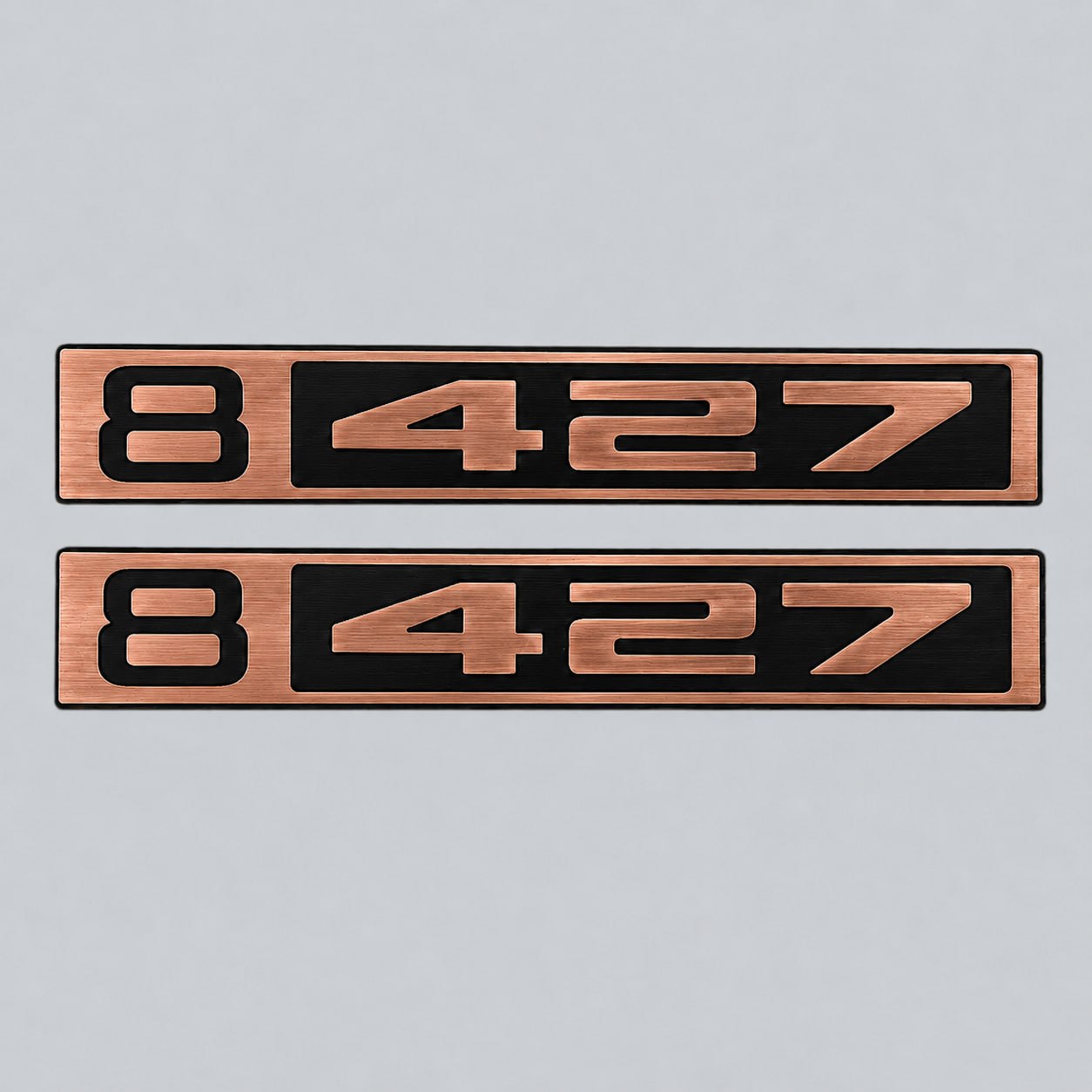 1967-1972 Chevy C10 truck front badge with silver billet 427 design.