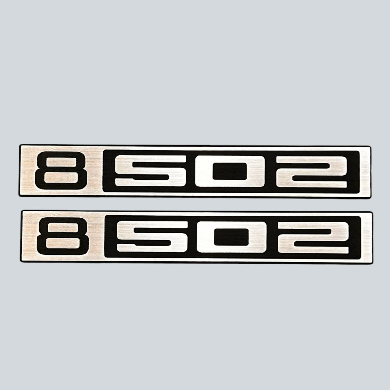 Custom silver billet B502 front Chevy C10 truck badge for 1967-1972 models.