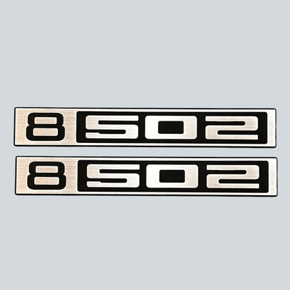 Custom silver billet B502 front Chevy C10 truck badge for 1967-1972 models.