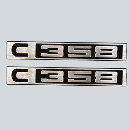 Custom silver billet Chevy C358 front badge for 1967-1972 C10 truck.
