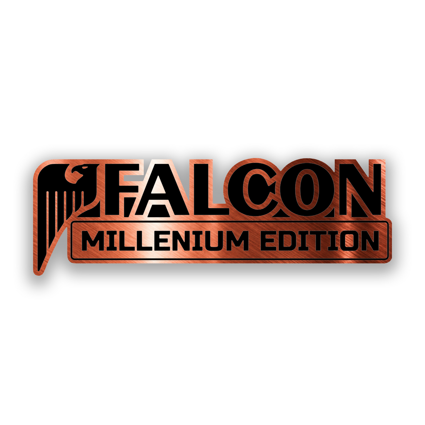 Falcon Millenium Edition 1PC Car Badge Fender Emblem Brushed Silver Truck Exterior Decal