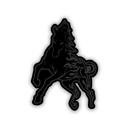 Flame Horse metal look automotive emblem for exterior car customization