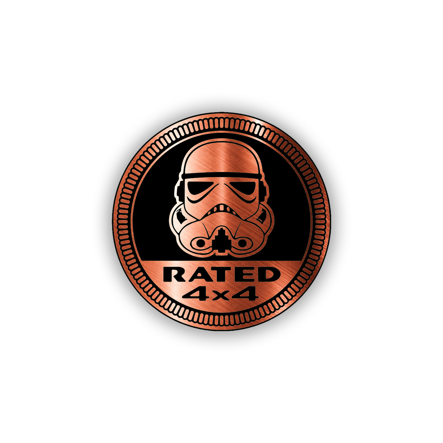 Stormtrooper-inspired off-road emblem for 4x4 trucks and SUVs