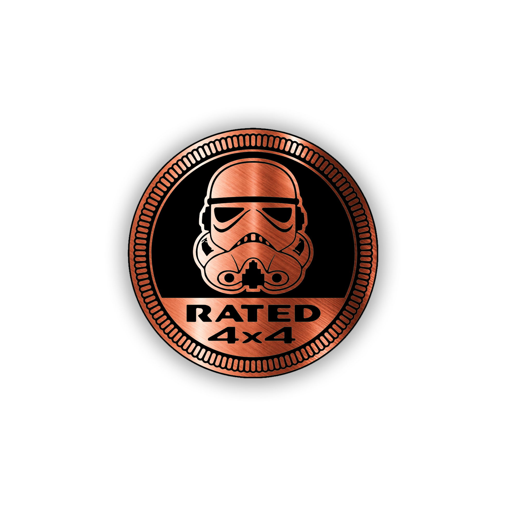 Stormtrooper-inspired off-road emblem for 4x4 trucks and SUVs