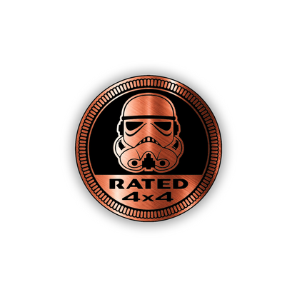 Stormtrooper-inspired off-road emblem for 4x4 trucks and SUVs