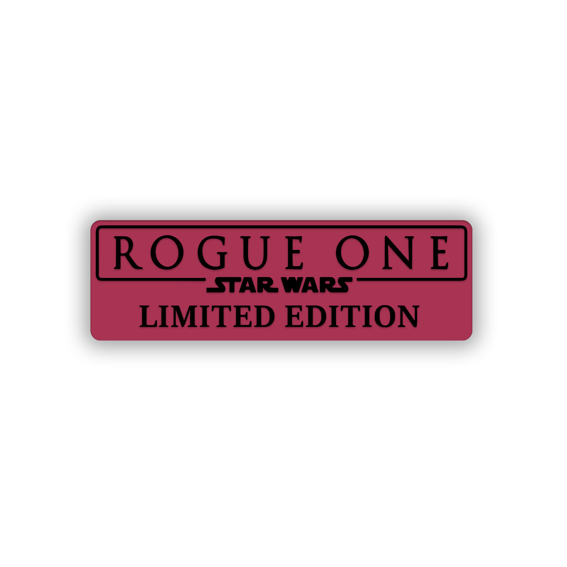Custom Rogue Limited Edition car badge with metallic silver finish