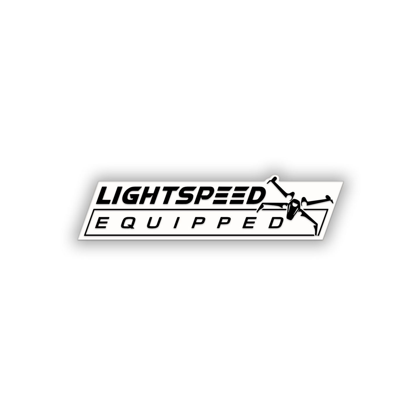 Spaceship-themed car fender badge with brushed metal finish