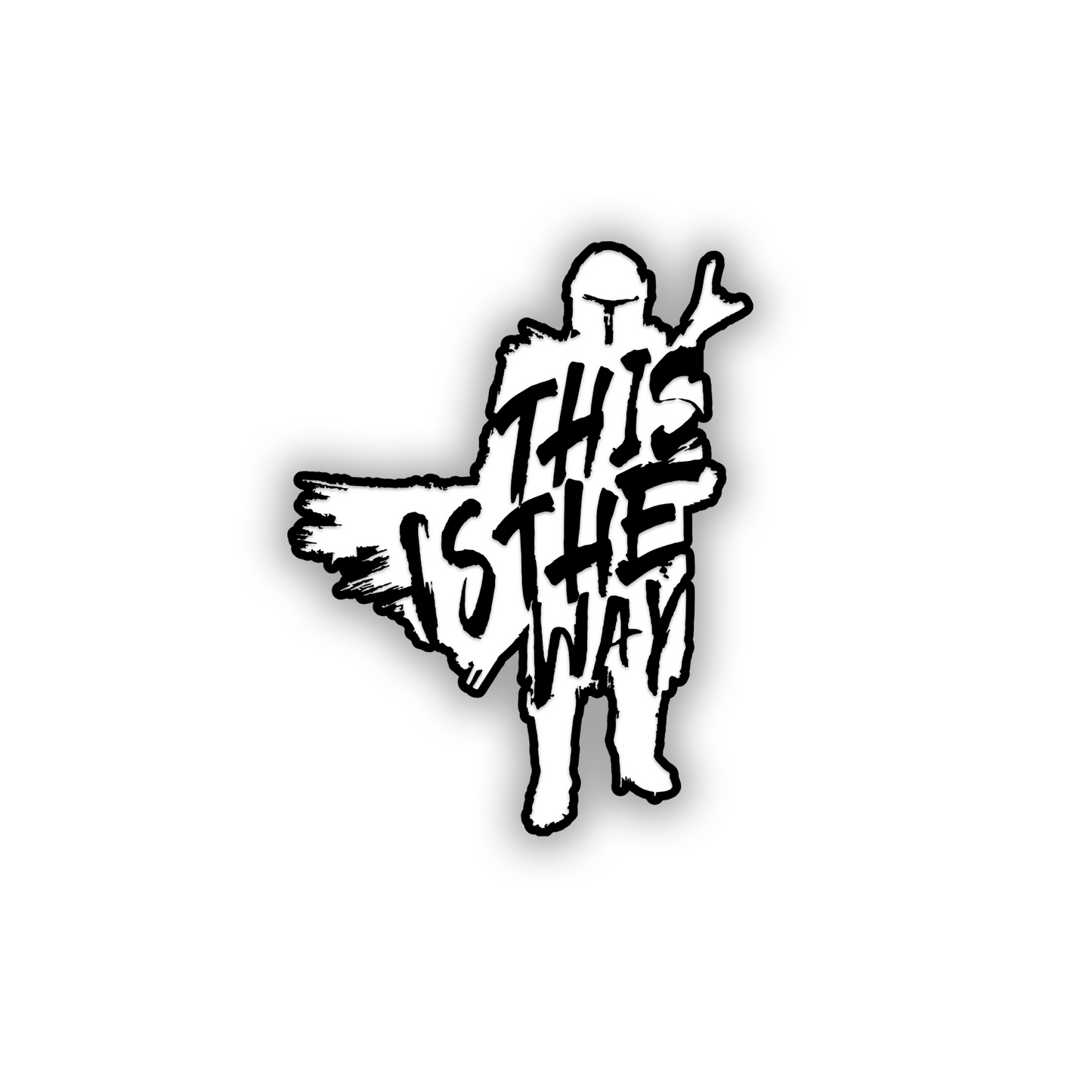 Silver and black This Is the Way exterior truck emblem