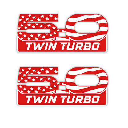 5.0 Twin Turbo custom car emblem for performance vehicles