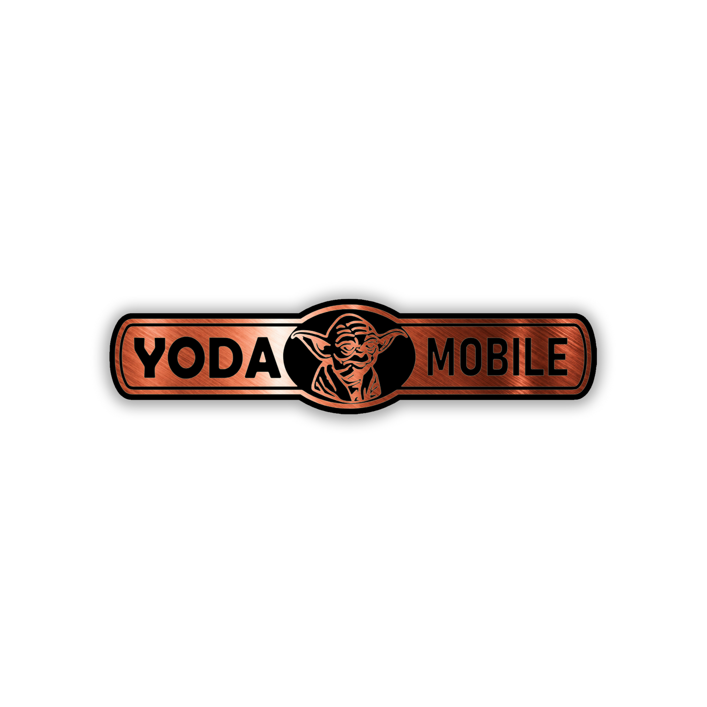 Silver Yoda Mobile automotive badge for cars, trucks, and SUVs
